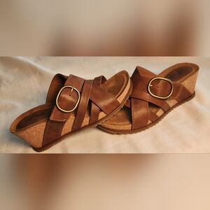 Aldo Brown Wedge Sandals